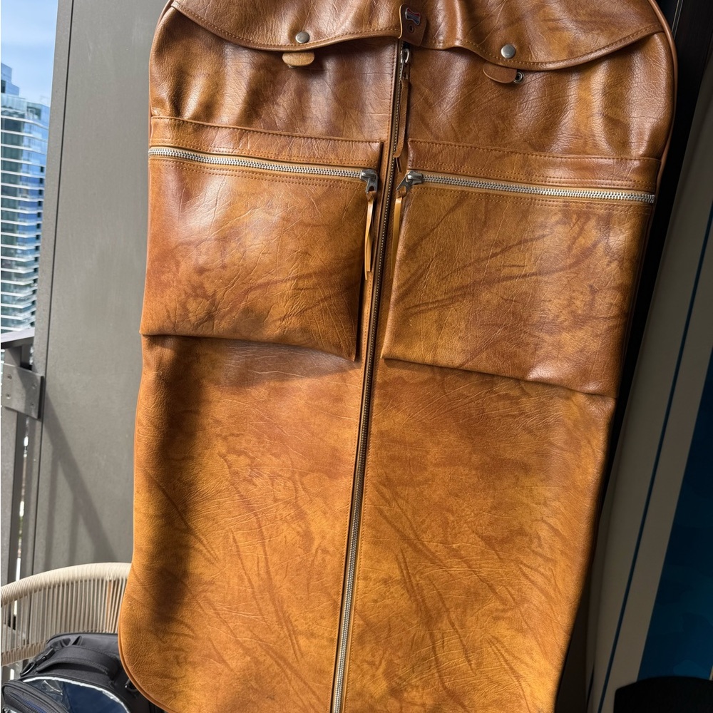 Brown Leather Garment Bag American tourister